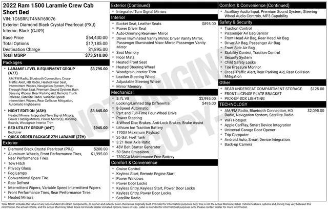 2022 Ram 1500 Laramie Crew Cab 4x4 5'7" Box