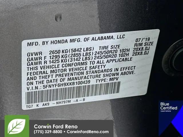 2019 Honda Pilot Touring