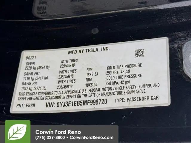 2021 Tesla Model 3 Long Range