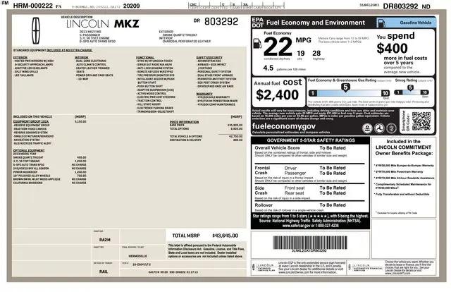 2013 Lincoln MKZ FWD