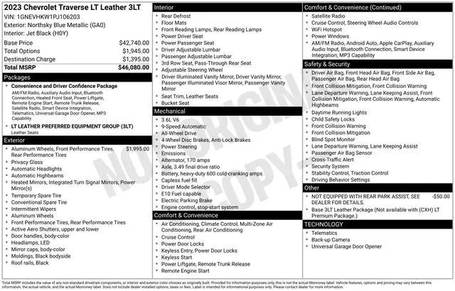 2023 Chevrolet Traverse AWD LT Leather