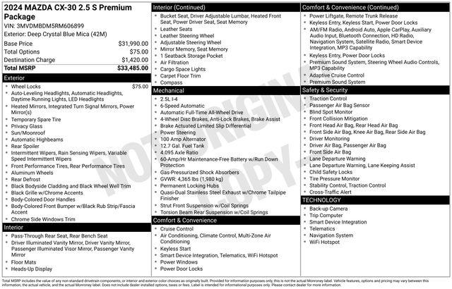 2024 Mazda CX-30 2.5 S Premium Package