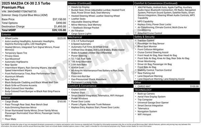 2025 Mazda CX-30 2.5 Turbo Premium Plus Package