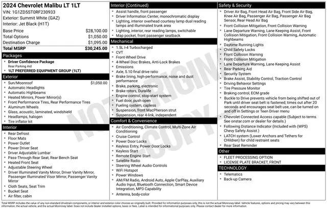 2024 Chevrolet Malibu FWD 1LT