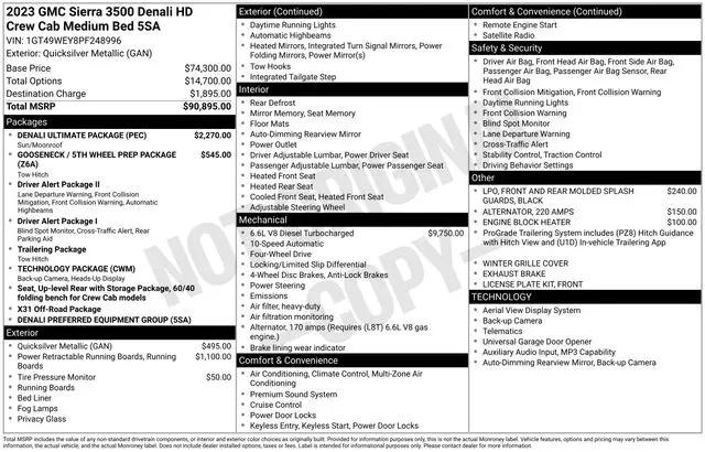2023 GMC Sierra 3500HD 4WD Crew Cab Standard Bed Denali