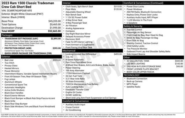 2023 Ram 1500 Classic Tradesman Crew Cab 4x4 5'7" Box
