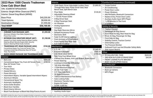 2023 Ram 1500 Classic Tradesman Crew Cab 4x4 5'7" Box