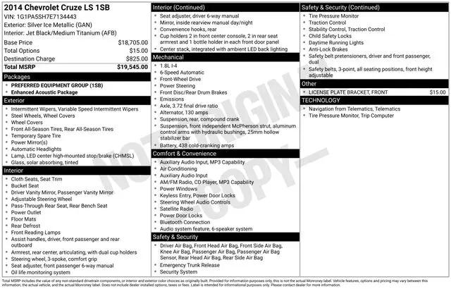 2014 Chevrolet Cruze LS Auto