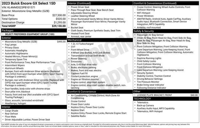 2023 Buick Encore GX Select FWD