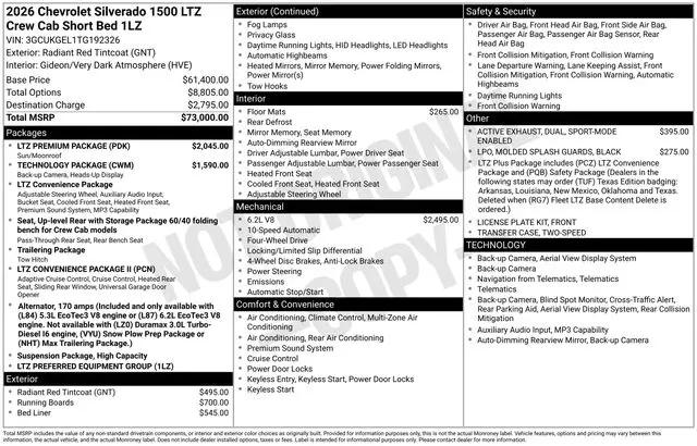 2026 Chevrolet Silverado 1500 4WD Crew Cab Short Bed LTZ