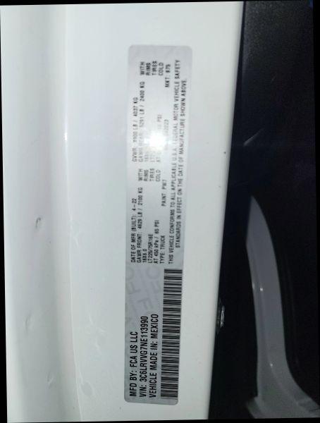 2022 Ram ProMaster 2500 Cargo Van Low Roof 136" WB