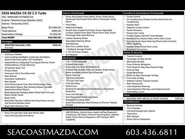 2026 Mazda CX-50 2.5 Turbo