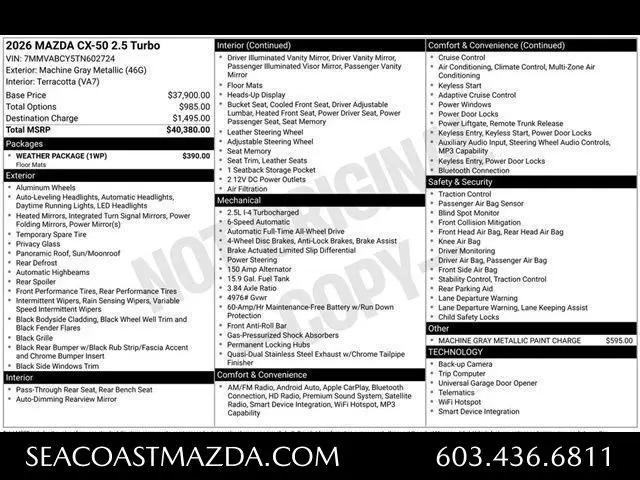 2026 Mazda CX-50 2.5 Turbo