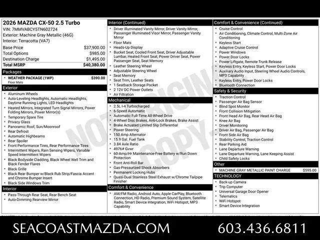 2026 Mazda CX-50 2.5 Turbo