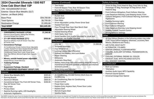 2024 Chevrolet Silverado 1500 4WD Crew Cab Short Bed RST