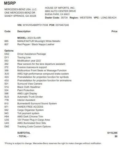 2023 Mercedes-Benz SL 4MATIC+