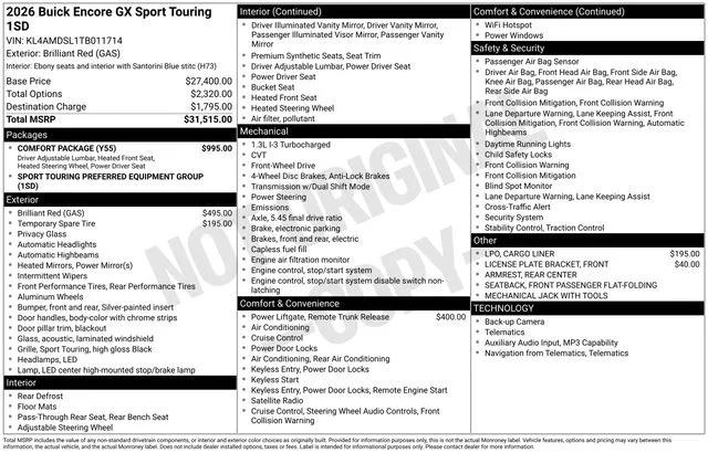 2026 Buick Encore GX Sport Touring FWD
