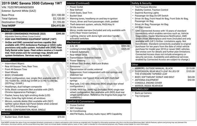2019 GMC Savana Cutaway Work Van for sale in Mystic, CT