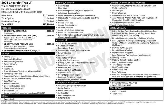 2026 Chevrolet Trax FWD LT