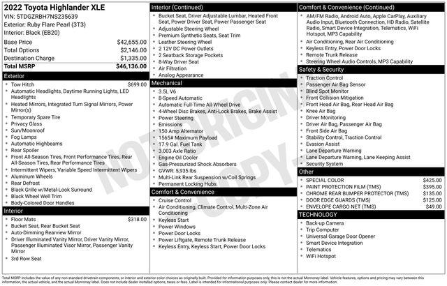 2022 Toyota Highlander XLE for sale in Scranton, PA