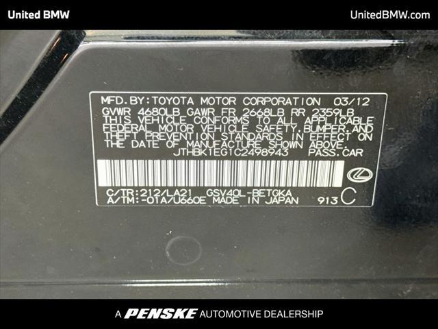 2012 Lexus ES 350 350