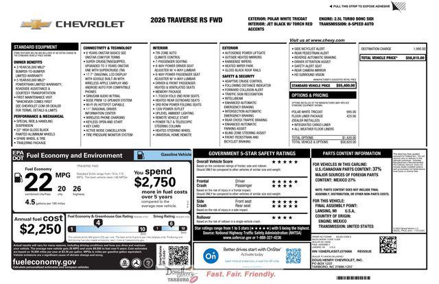 2026 Chevrolet Traverse FWD RS