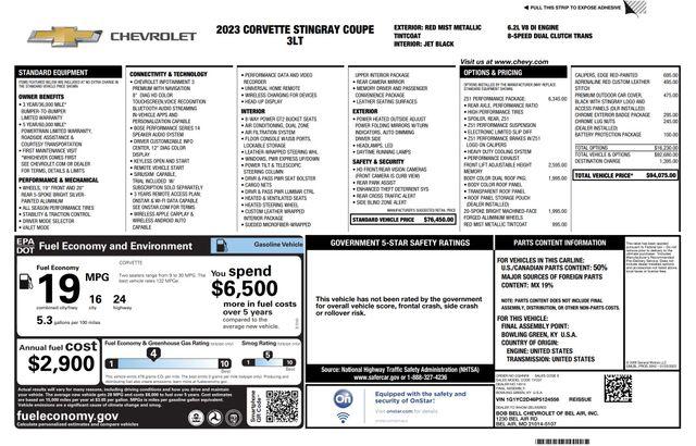 2023 Chevrolet Corvette Stingray RWD Coupe 3LT