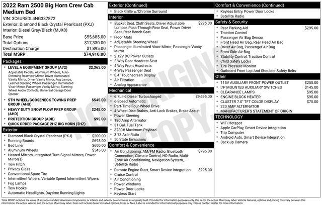 2022 Ram 2500 Big Horn Crew Cab 4x4 6'4" Box