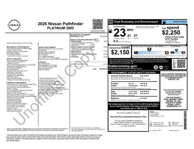 2026 Nissan Pathfinder Platinum