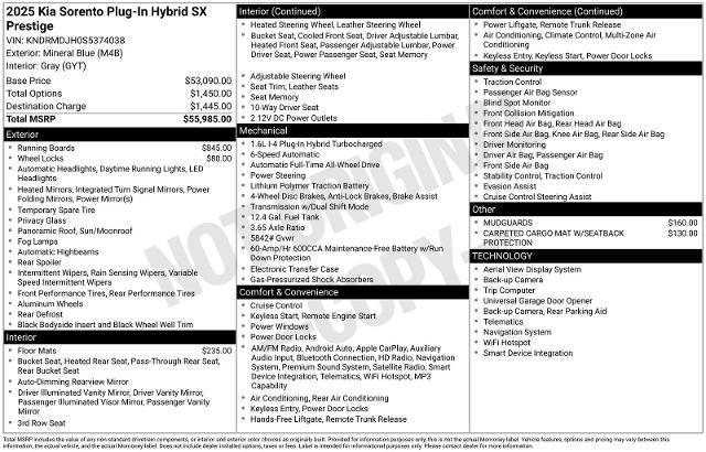 2025 Kia Sorento Hybrid SX Prestige