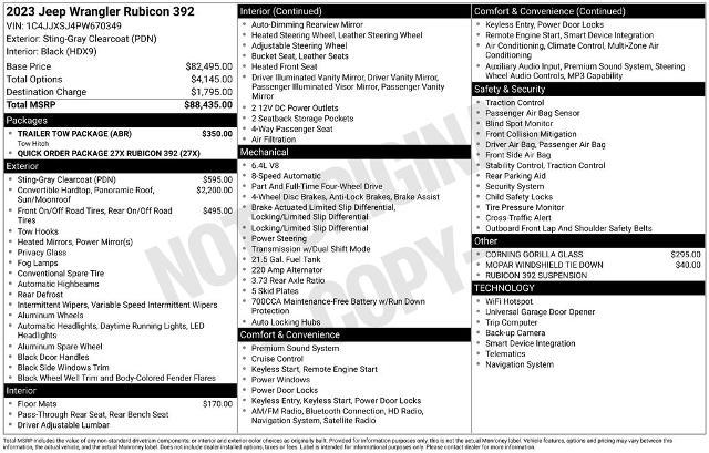 2023 Jeep Wrangler 4-Door Rubicon 392 4x4