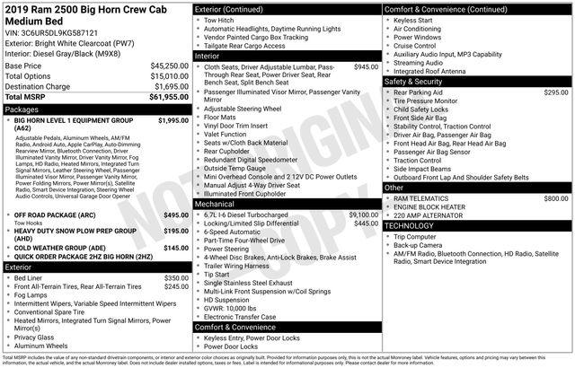 2019 Ram 2500 Big Horn Crew Cab 4x4 6'4" Box