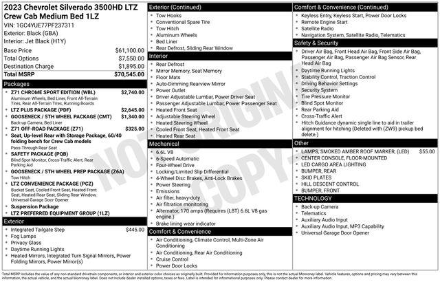 2023 Chevrolet Silverado 3500HD 4WD Crew Cab Standard Bed LTZ