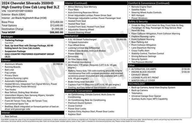 2024 Chevrolet Silverado 3500HD 4WD Crew Cab Long Bed High Country