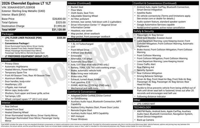 2026 Chevrolet Equinox FWD LT