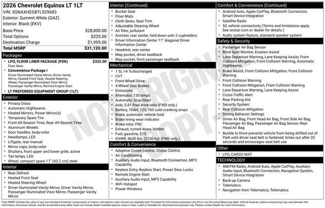 2026 Chevrolet Equinox FWD LT