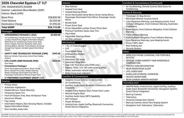 2026 Chevrolet Equinox FWD LT