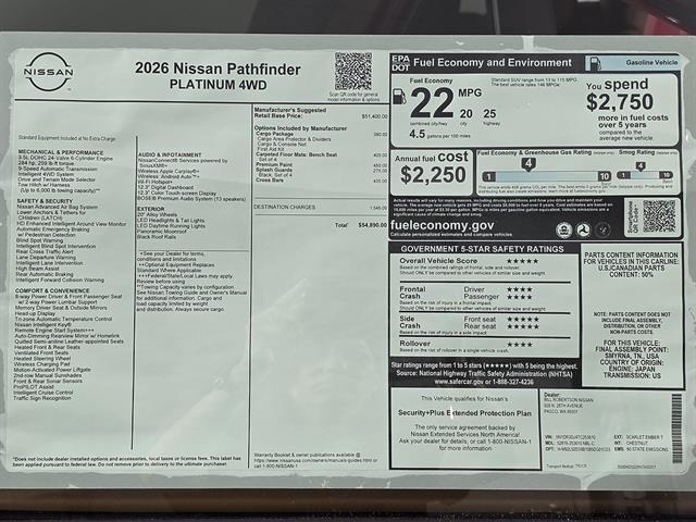 2026 Nissan Pathfinder Platinum
