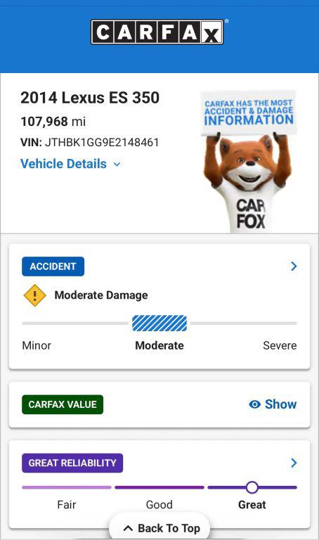 2014 Lexus ES 350 ES 350 Sedan 4D