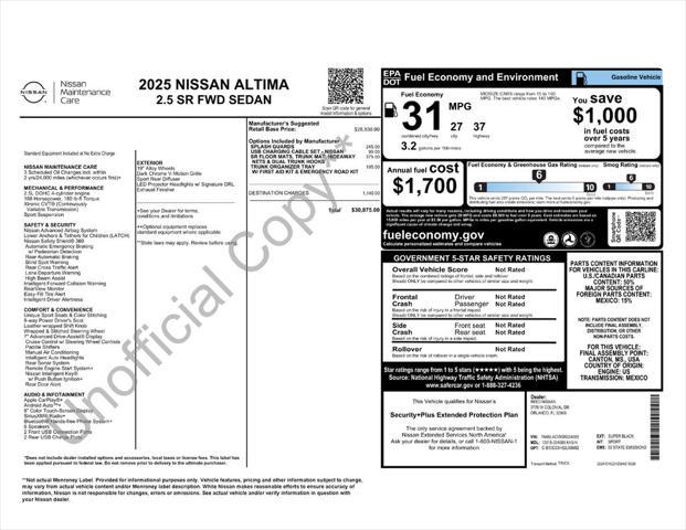 2025 Nissan Altima SR FWD