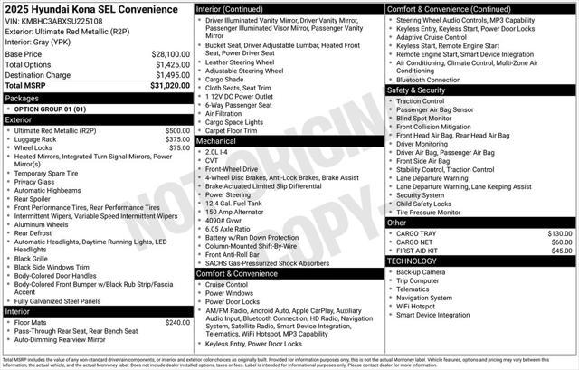 2025 Hyundai Kona SEL Convenience