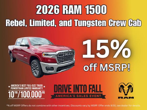 2026 RAM Ram 1500 RAM 1500 REBEL CREW CAB 4X4 57 BOX