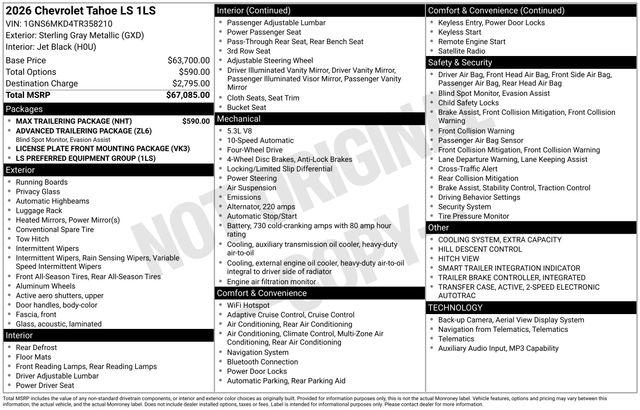 2026 Chevrolet Tahoe 4WD LS