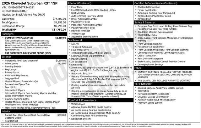 2026 Chevrolet Suburban RST, 4WD