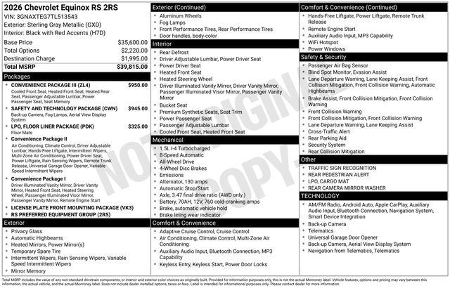 2026 Chevrolet Equinox AWD RS