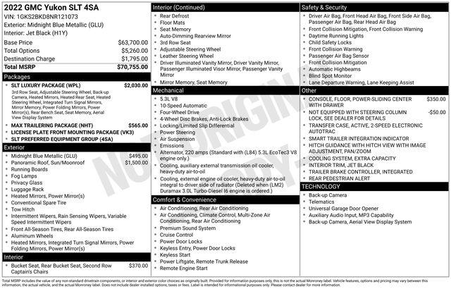 2022 GMC Yukon 4WD SLT