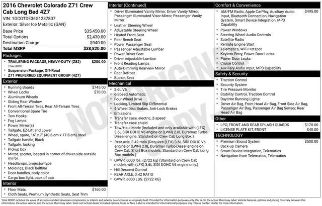 2016 Chevrolet Colorado Z71