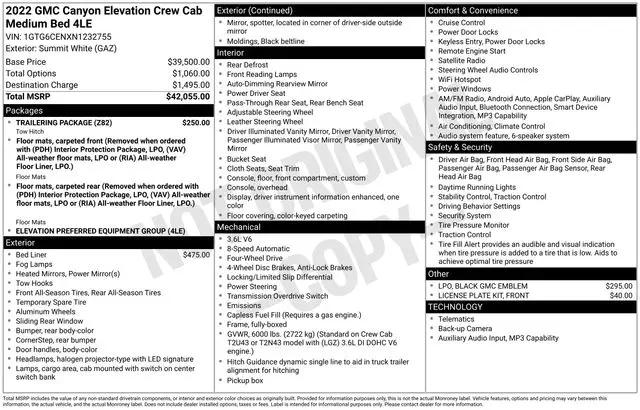 2022 GMC Canyon 4WD Crew Cab Short Box Elevation