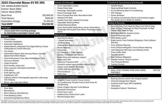 2025 Chevrolet V Blazer RS AWD