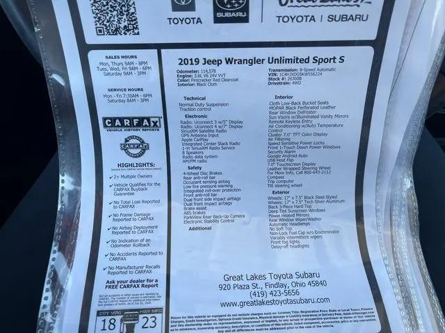 2019 Jeep Wrangler Unlimited Sport S 4x4